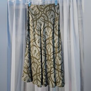 Richard Allan & H&M Green Print Midi Skirt